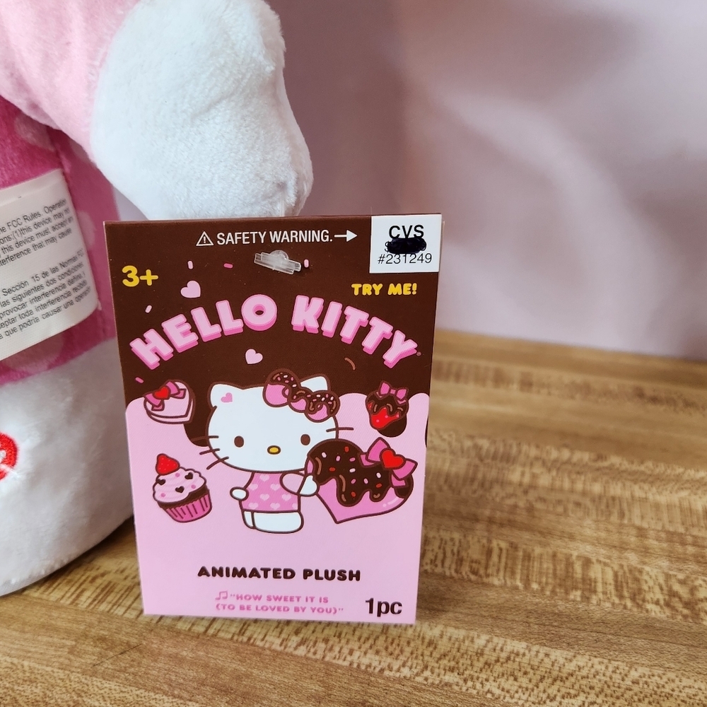 HELLO KITTY 14” Happy Shuffle, Pink Hearts Plush - Picture 6 of 9